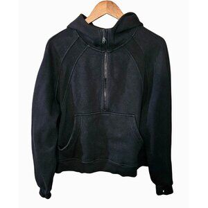 CRZ Yoga Black Half Zip Hoodie Pullover Fleece Thumbholes Casual Athleisure Sz L